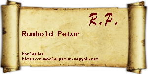Rumbold Petur névjegykártya